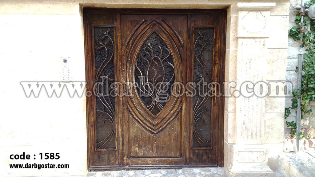 درب ساختمان طرح چوب کد درب 1585