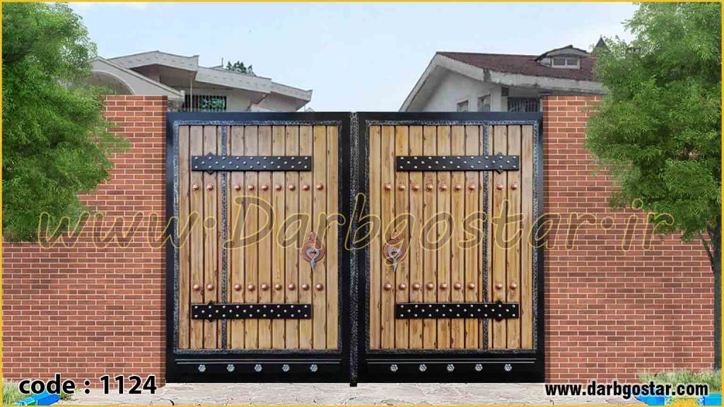 درب طرح چوب درب فلزی کد درب 1124
