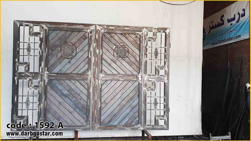 1592-A درب طرح چوب یک لنگه