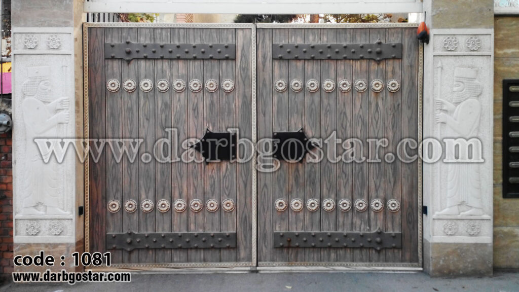 درب فلزی طرح چوب کد درب 1081